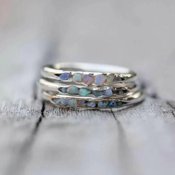 Set Anillos Gemas Ocultas Vintage