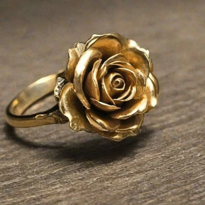 Anillo Flor Dorada Vintage