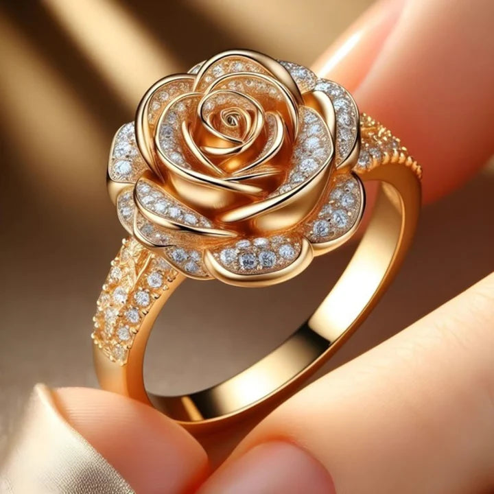 Anillo Exótico Rosa Brillante