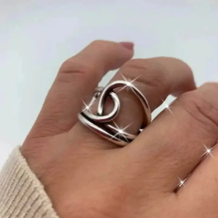 Anillo Irregular Plateado Vintage