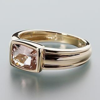Anillo Multicapa Dorado con Cristal Rosado Vintage