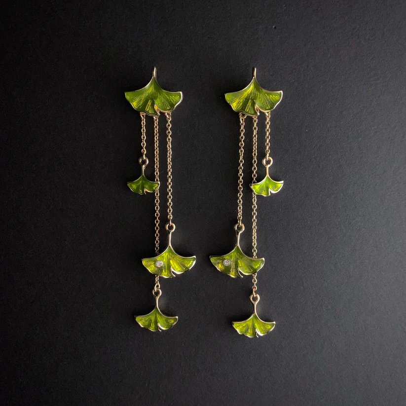 Pendientes Pétalos Verdes Vintage