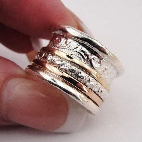Anillo en Oro y Plata Vintage Fino