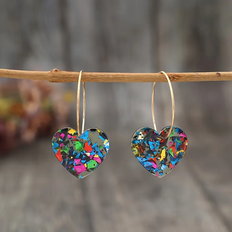 Pendientes Corazones Multicolor Vintage