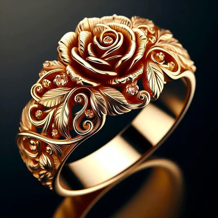 Anillo Flor en Oro Vintage