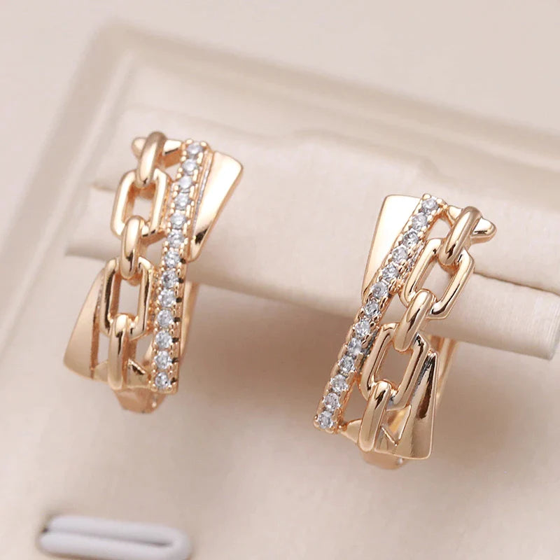 Pendientes Elegantes de Cadenas y Circonitas