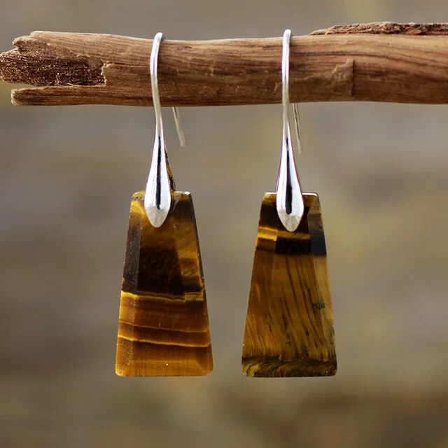 Pendientes Ojo de Tigre Vintage
