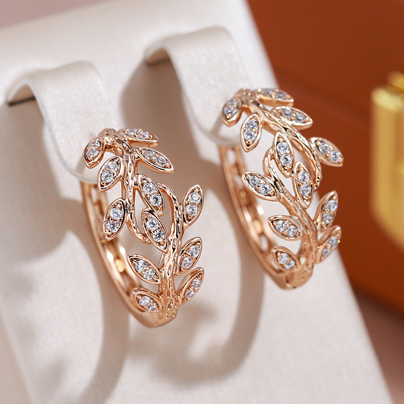 Pendientes Elegantes de Hoja Brillante