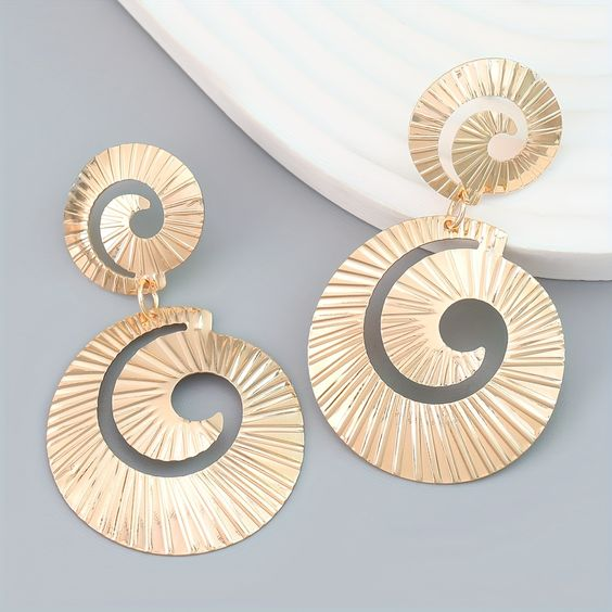 Pendientes Boho Espiral Dorada