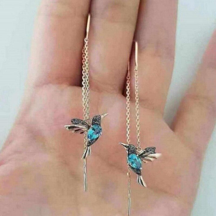 Pendientes Colibrí en Esmalte y Circonitas