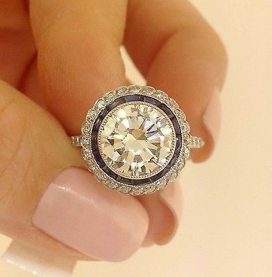 Anillo Redondo Brillante Diamante Vintage