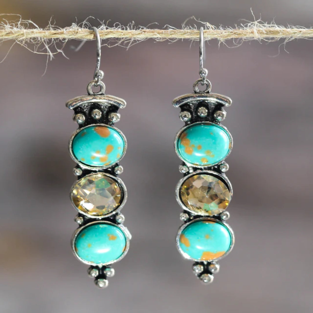 Pendientes Piedras Turquesas Vintage