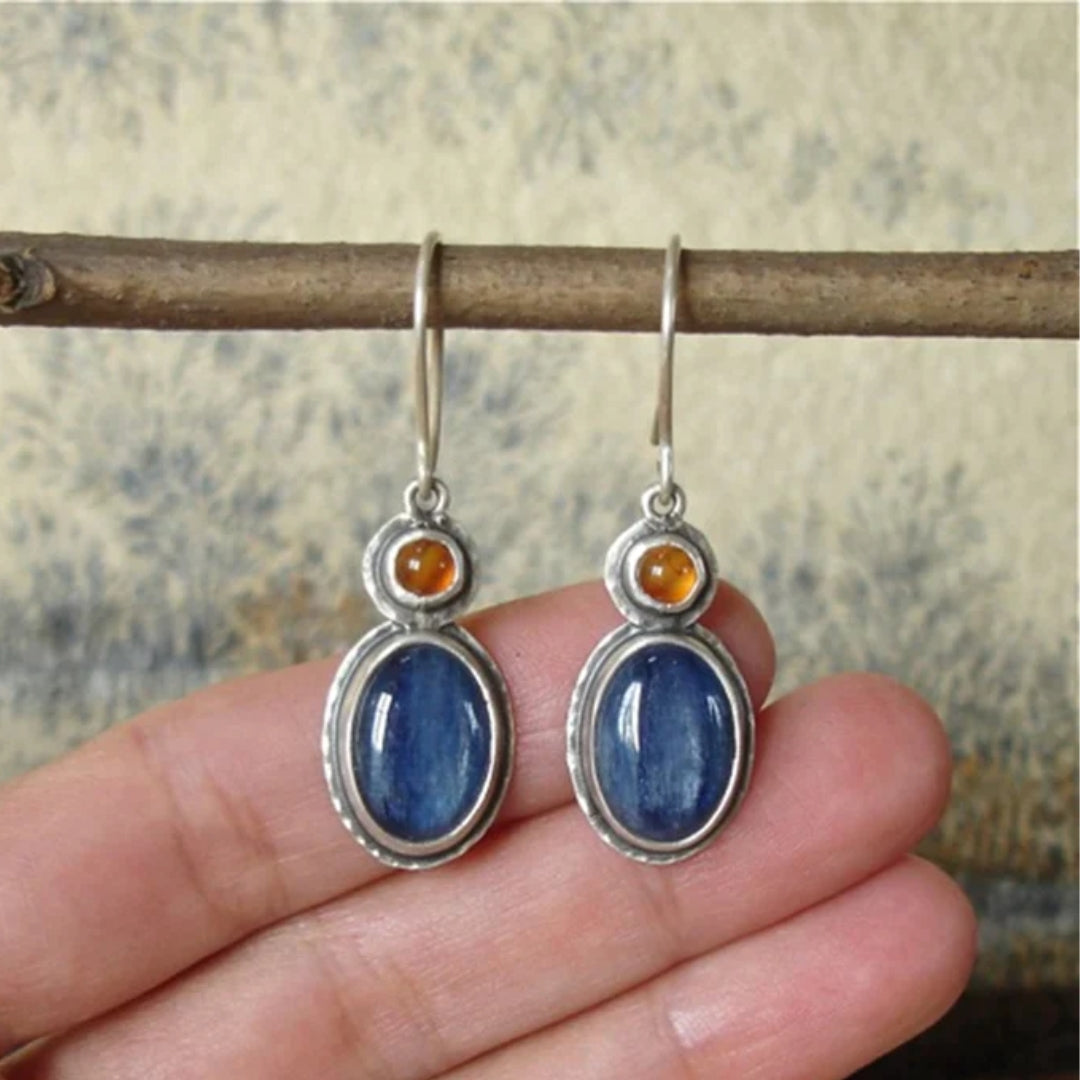 Pendientes Azul y Naranja Vintage