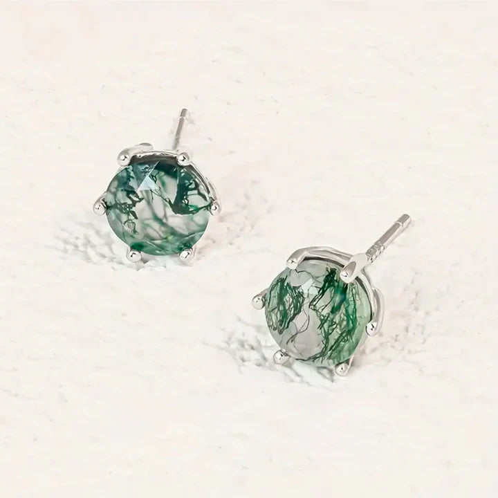 Pendientes Piedra Natural Verde Vintage
