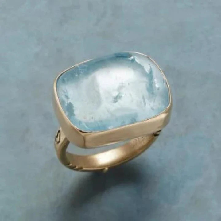 Anillo Piedra Azul Cielo Vintage