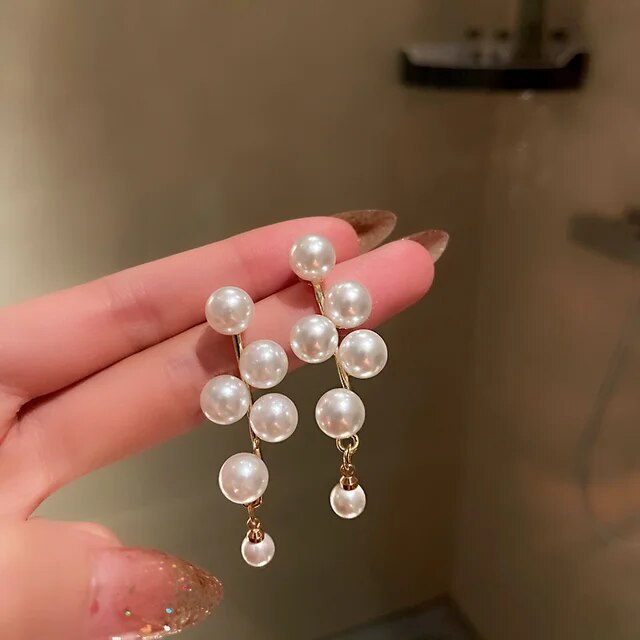 Pendientes Perlas y Oro Elegantes