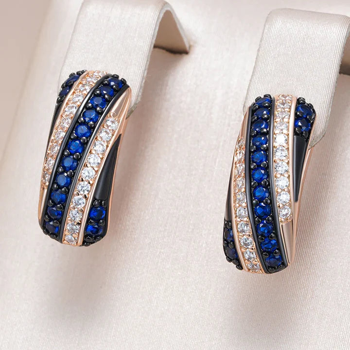 Elegantes Pendientes Azules Brillantes