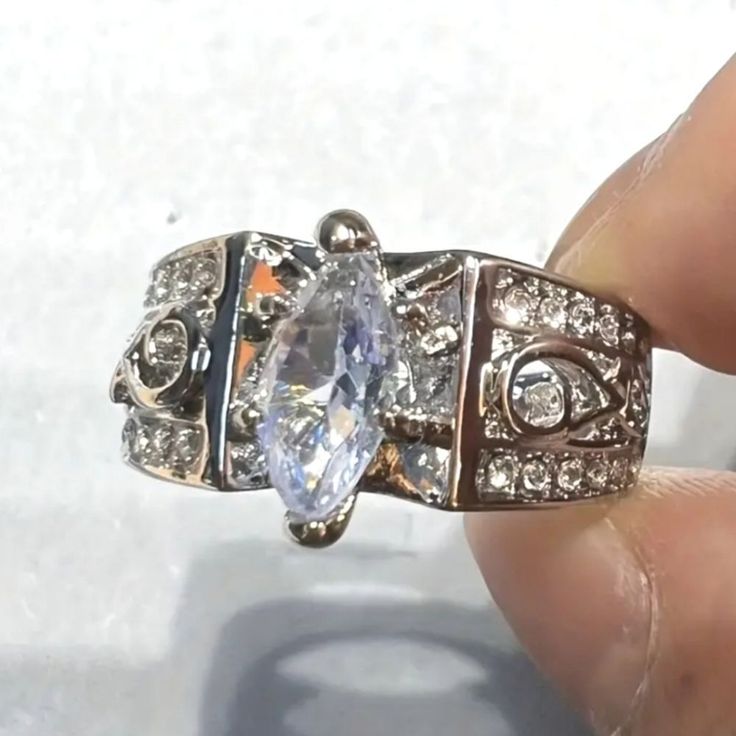 Anillo Brillante Diamante Multicapa Vintage