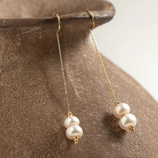 Pendientes Colgantes con Perlas Elegantes