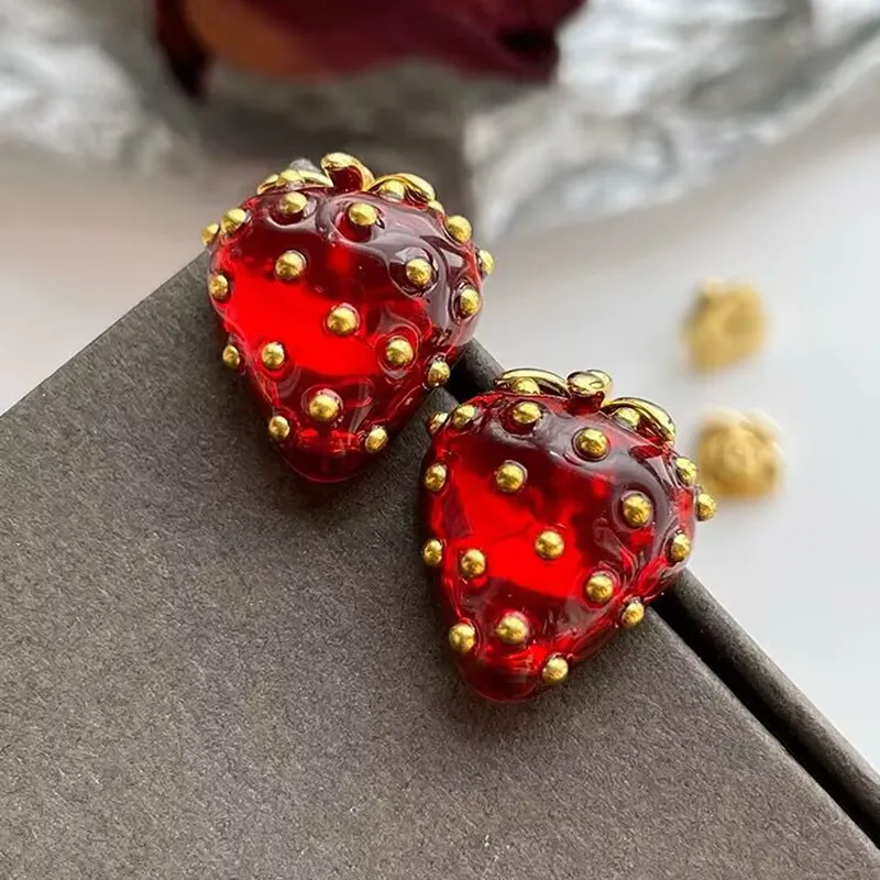 Pendientes Fresa Elegante