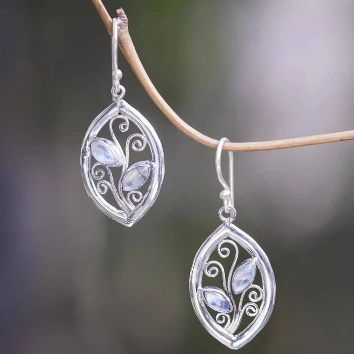 Pendientes Hiedra Circonita en Plata