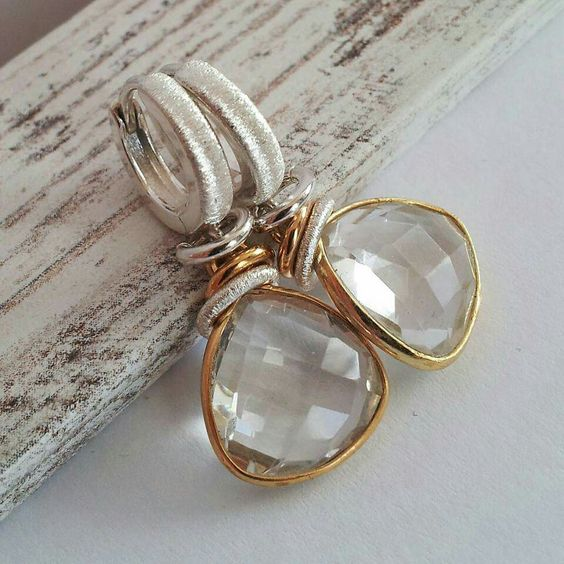 Pendientes Cristal Blanco Vintage