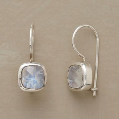 Pendientes Cristal Lunar Cuadrado Vintage