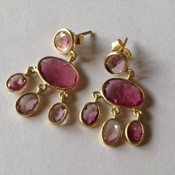 Pendientes Cristales Granates Vintage