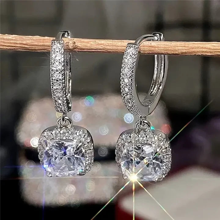 Pendientes Cuadrados Brillantes Vintage