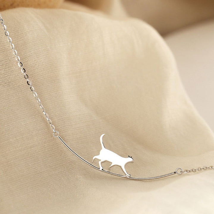 Collar Gato Trepador en Plata