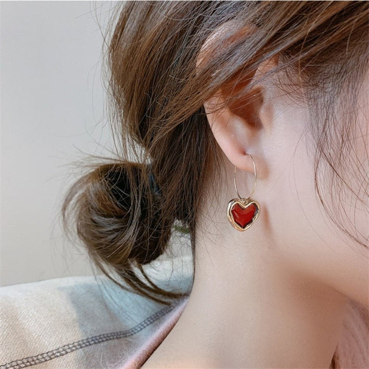 Pendientes Corazoncitos Rojos