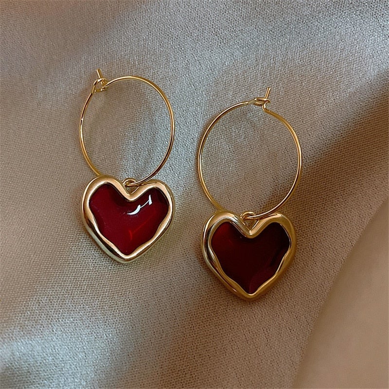 Pendientes Corazoncitos Rojos