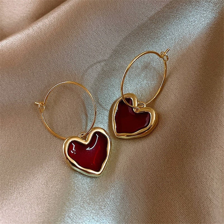 Pendientes Corazoncitos Rojos