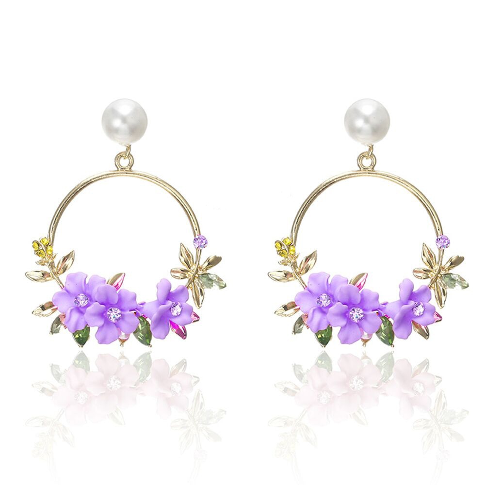 Pendientes de Flores y Perlas en Oro