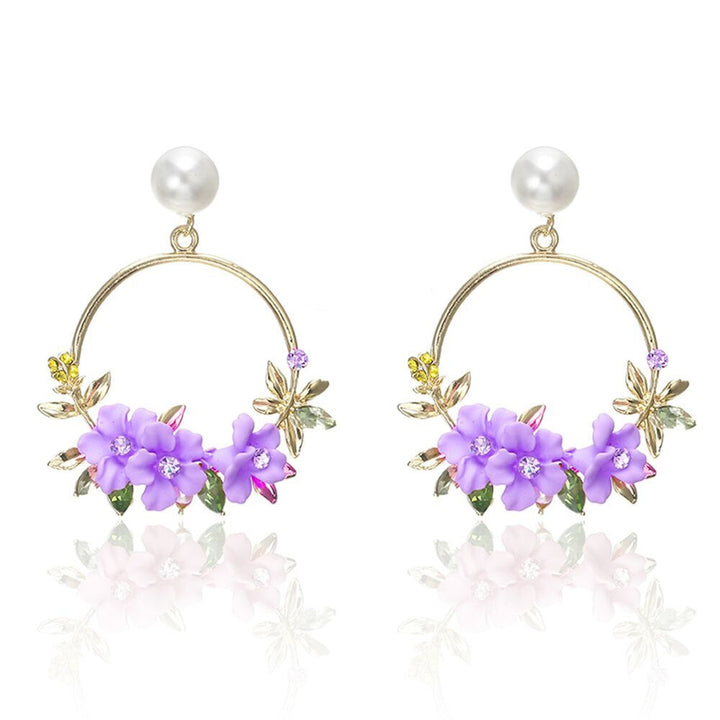 Pendientes de Flores y Perlas en Oro