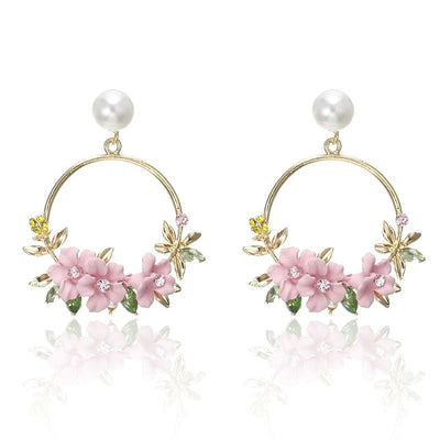 Pendientes de Flores y Perlas en Oro