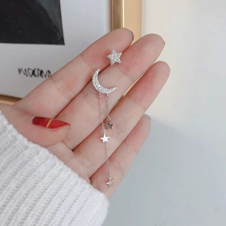 Pendientes Luna y Estrellas en Plata 925