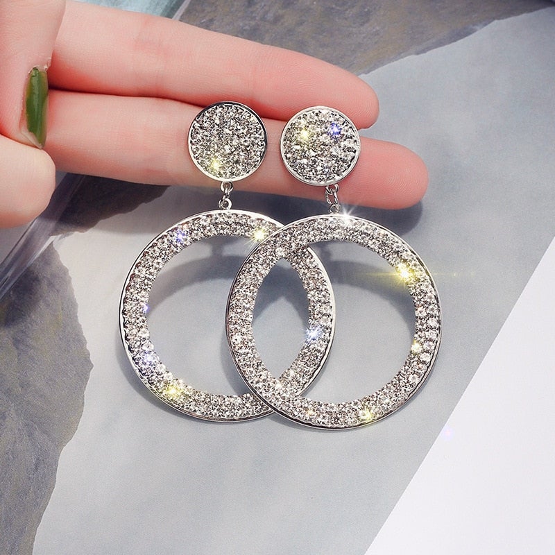 Pendientes de Circonita en Oro y Plata