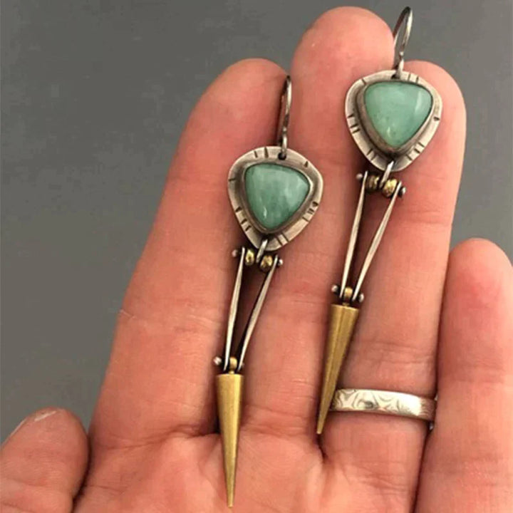 Pendientes Boho Étnicos de Resina Verde