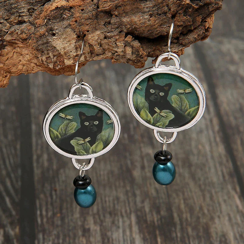 Pendientes Vintage de Gatitos en Plata