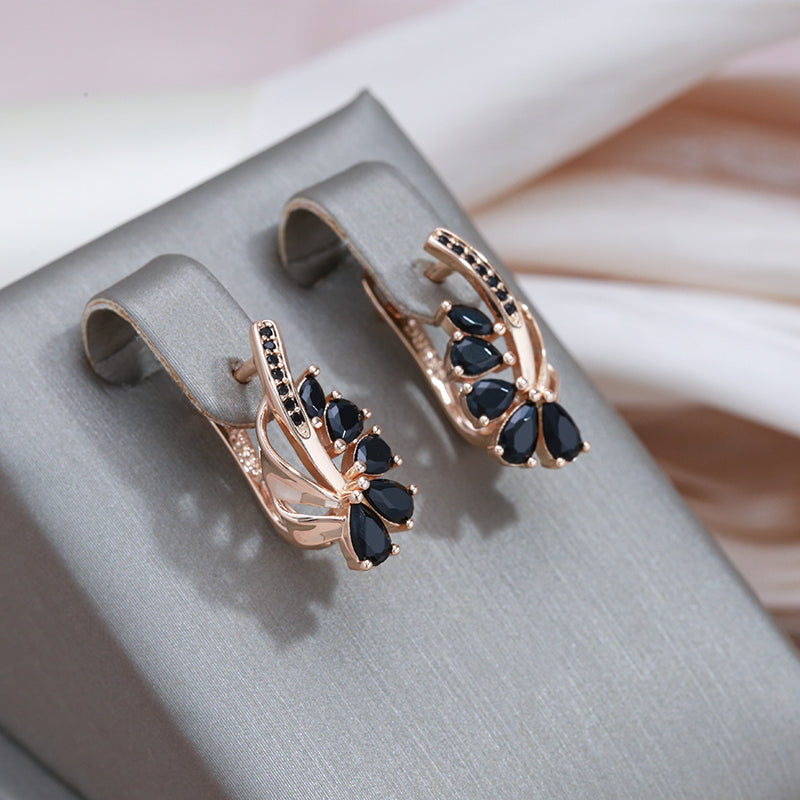 Pendientes Elegantes con Cristales Negros