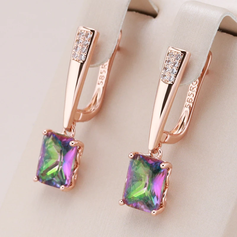 Pendientes Elegantes con Circonita Cúbica Multicolor