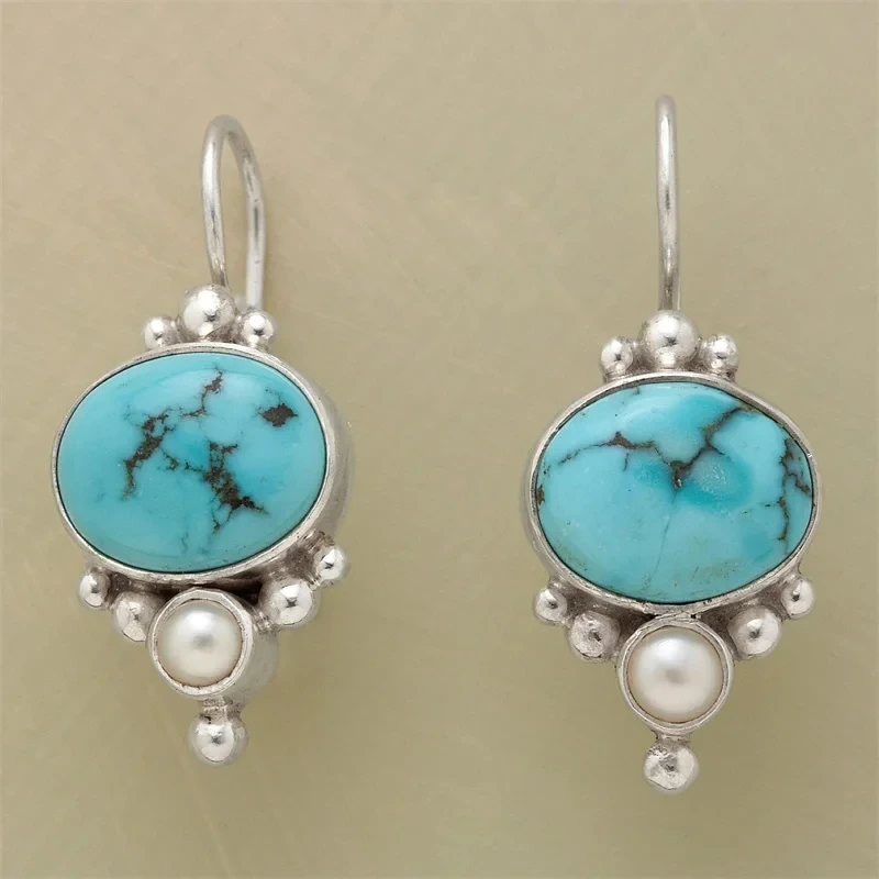 Pendientes Vintage Piedra Azul