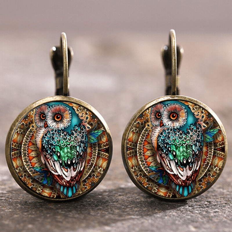 Pendientes Vintage Redondos Búho