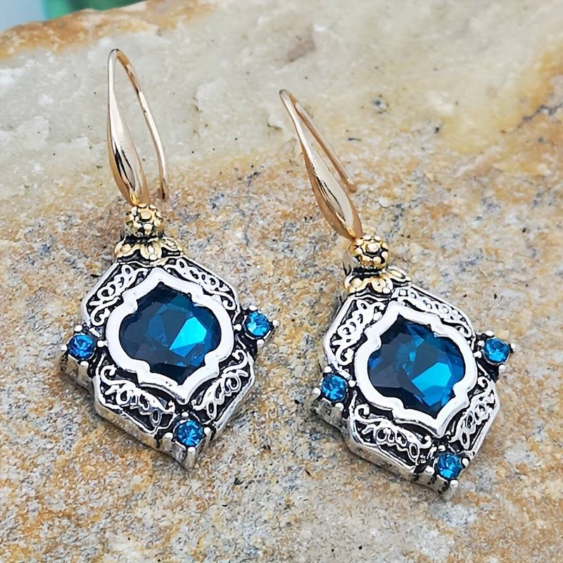 Pendientes Brillantes Azules Vintage