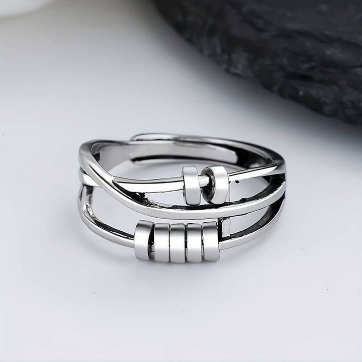 Anillo Vintage Triple Capa en Plata