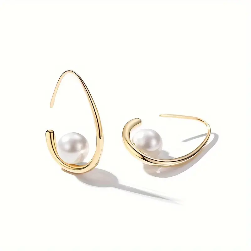 Pendientes con Perla y Oro Elegante