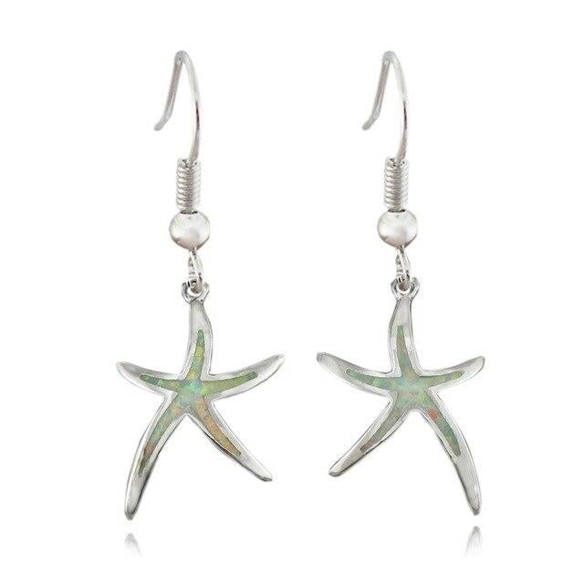 Pendientes Estrella de Mar en Ópalo y Plata