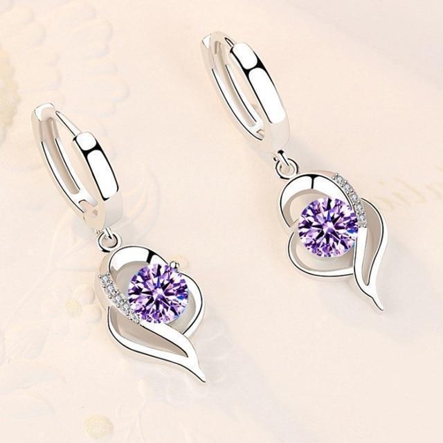 Pendientes Florales de Plata 925 y Circonita Incrustada